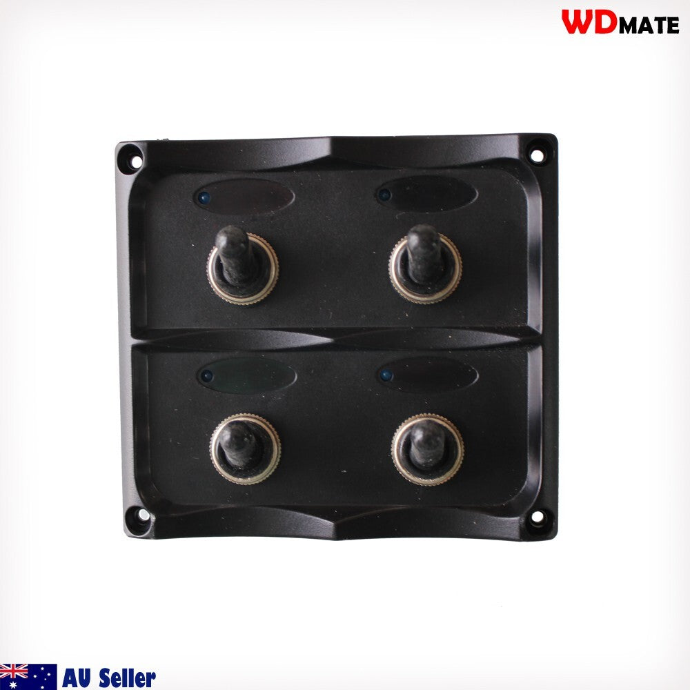 Toggle Switch Panel 4 Gang 15a Marine Boat Caravan Water Pro Blade Fuse