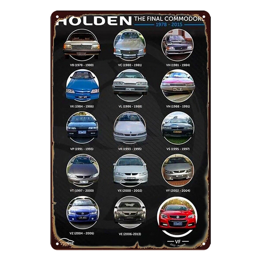 Holden The Final Commodore 1978-2015 Tin Metal Sign Rustic Look Vintage