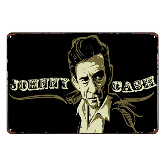 Music Johnny Cash Man In Black Tin Metal Sign Rustic Look Vintage