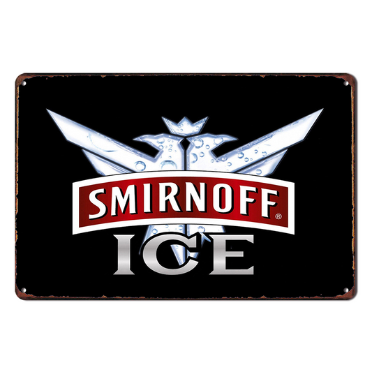 Smirnoff Ice Beer Drink Tin Metal Sign Rustic Look Vintage Man Cave