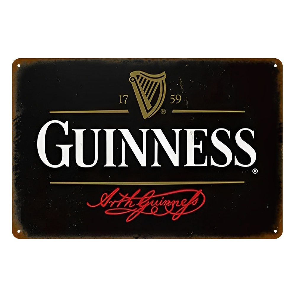 2x Guinness Beer Rustic Tin Sign Vintage Garage Bar