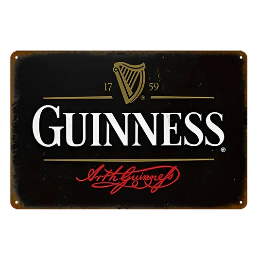 2x Guinness Beer Rustic Tin Sign Vintage Garage Bar