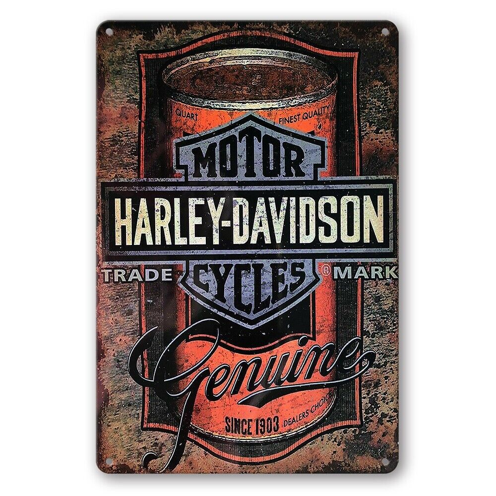 Tin Sign Motor Cycles Harley Davidson Genuine Rustic Look Decorative Wall Art