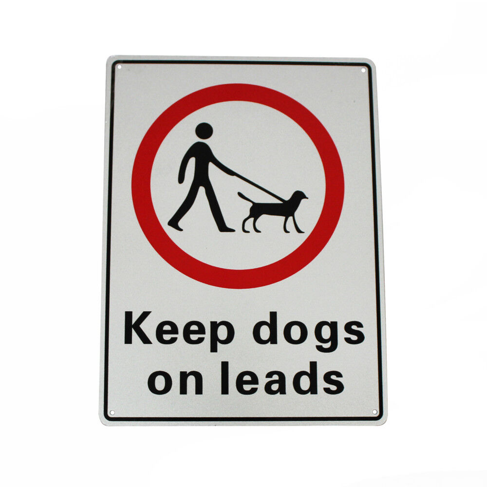 Warning Notice Keep Dogs On Lead Safety Sign 300*200mm Pet Beach Safety Garden