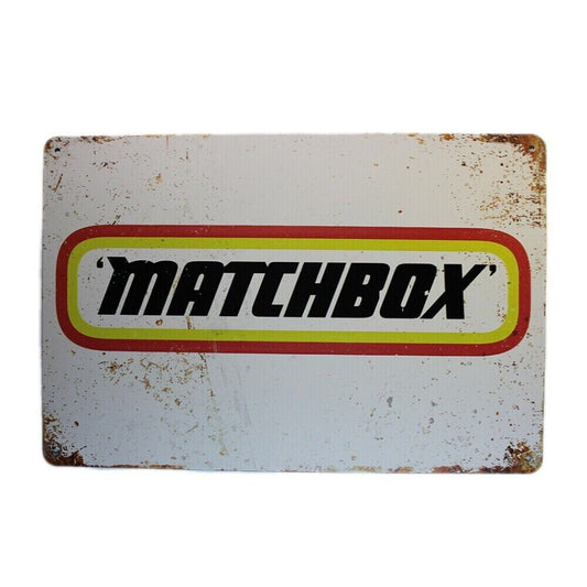 Tin Sign Matchbox Car Auto Rustic Decorative Vintage