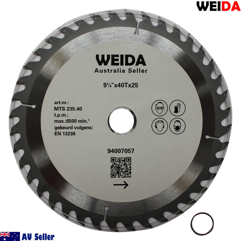 235mm Wood Circular Saw Blade Cutting Disc 9-1/4″ 40t Bore 25/22.23mm K 2.5mm