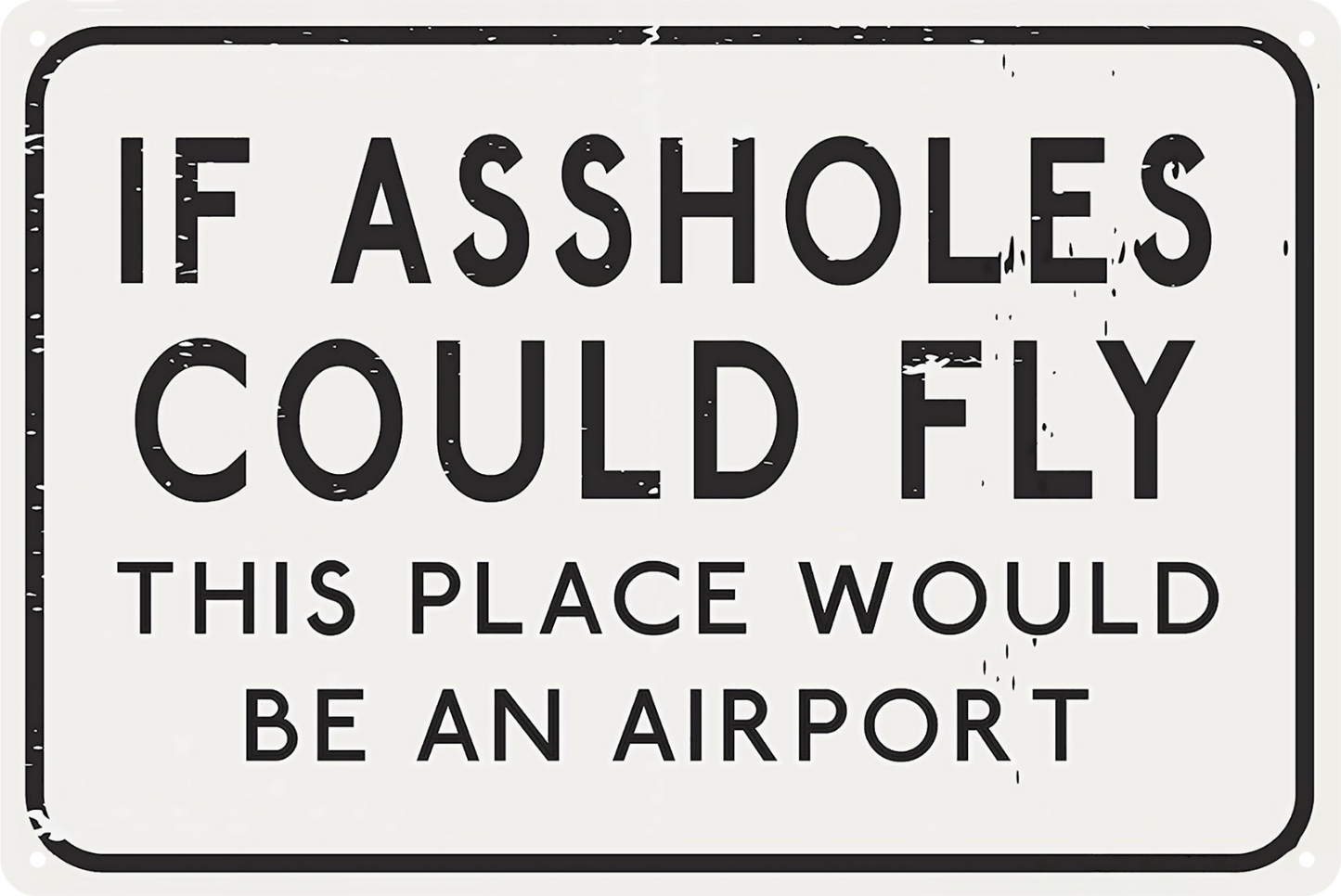 If Assholes Could Fly This Place Would Be An Airport Tin Sign 20x30cm