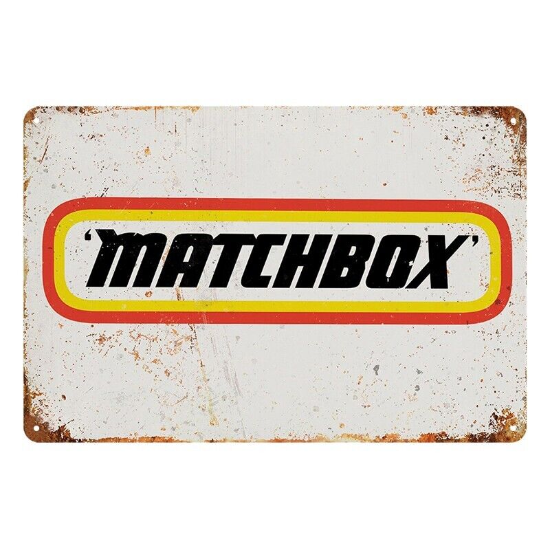 Tin Metal Sign Matchbox 20x30cm Rustic Look Vintage