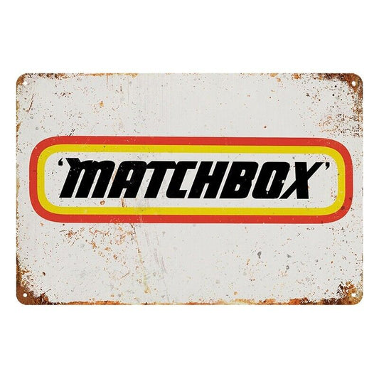 Tin Metal Sign Matchbox 20x30cm Rustic Look Vintage