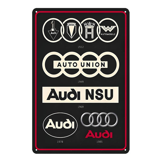 Audi Nsu Auto Union Automobile Horch Dkw Tin Sign Vintage