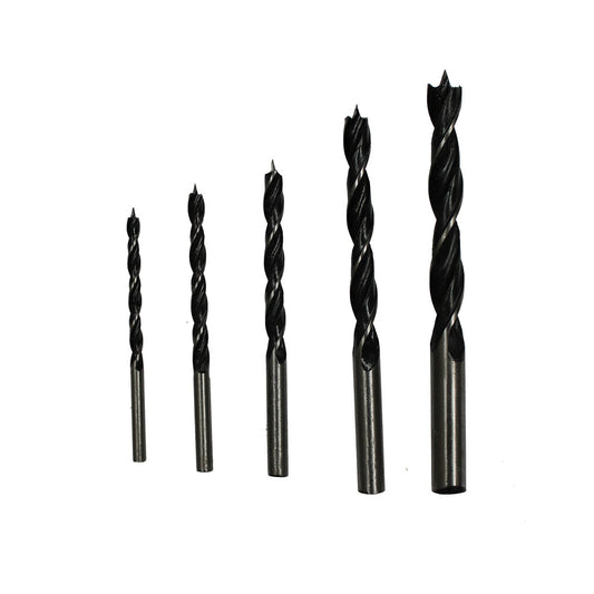 5pcs Wood Working Black Drill Set 3-10mm Twist Metric Quality
