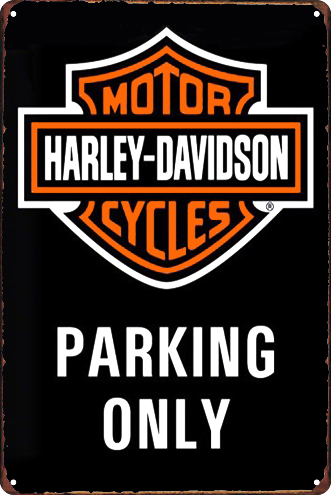 Tin Sign Harley-davidson Motor Cycles Parking Only Rustic Retro 20x30cm