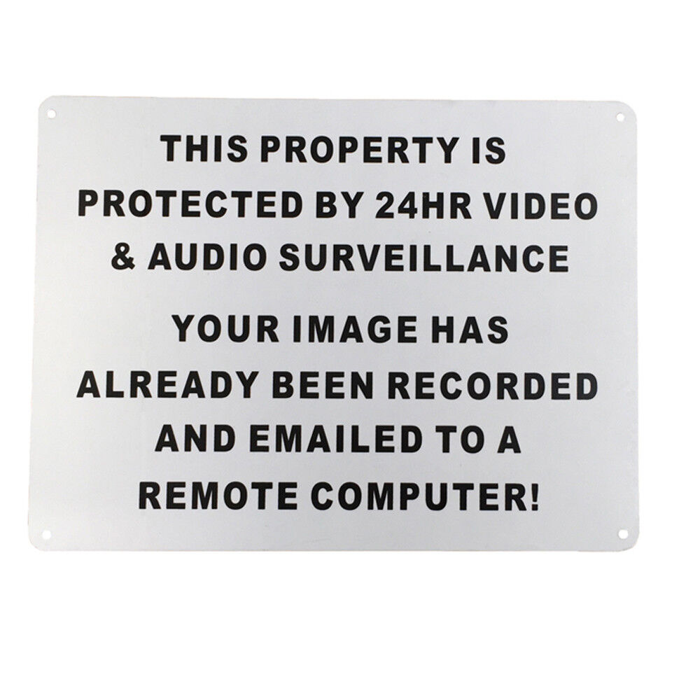 Warning Sign 24hr Video Audio Surveillance Security 200x300mm Metal Cctv Safety