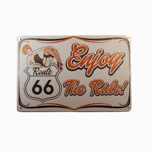 Tin Sign Enjoy The Ride  Sprint Drink Bar Whisky Rustic Look