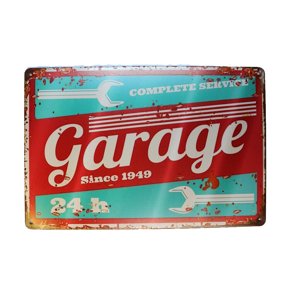 Tin Sign Garage Since 1949 Sprint Drink Bar Whisky Rustic Look