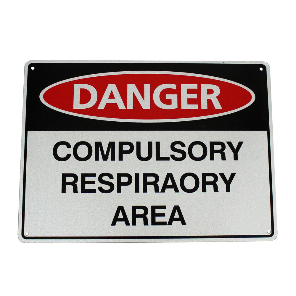 Warning Danger Compulsory Respiratory Area Sign 300*200 Safety Notice Workshop