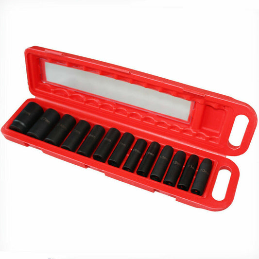 13pc 1/2 Dr. 10-30mm Impact Deep Socket H78 Metric Garage Mechanic Repair Auto