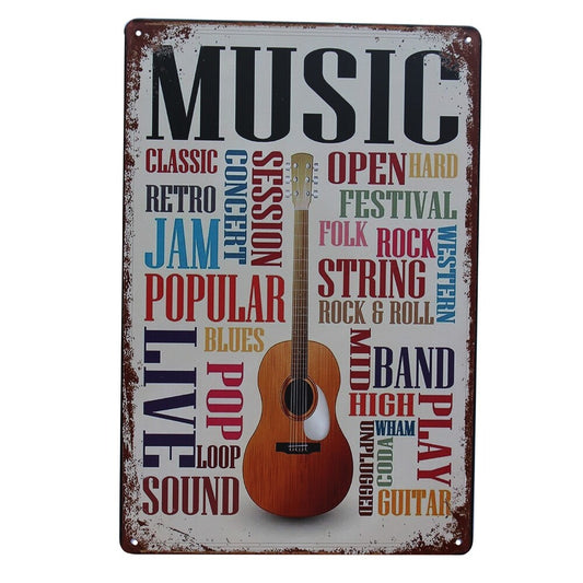 Tin Sign?music Guitar 200*300 Metal Jam Rock Roll Pop Classic Popular Band Decor