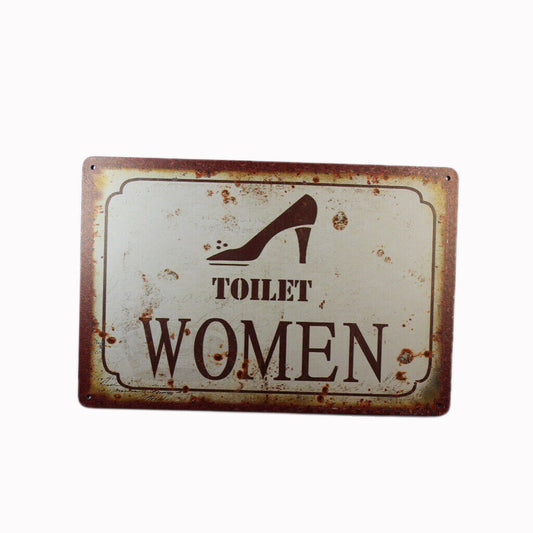 Tin Sign Women Toilet Sprint Drink Bar Whisky Rustic Look