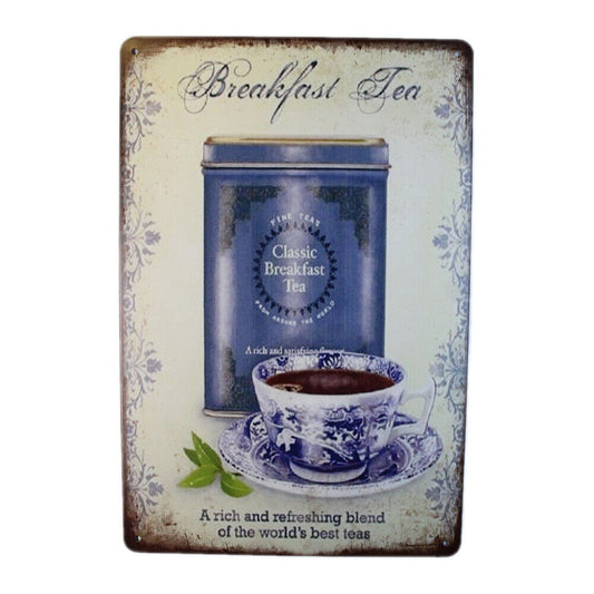 Tin Sign Breakfast Tea Sprint Drink Bar Whisky Rustic Look