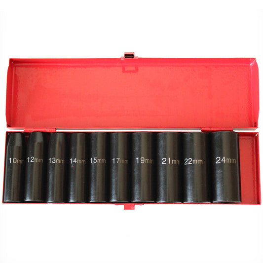 1/2 Dr. Impact Deep Socket Set 11pc10-24mm Air 78mm Car Metric Gagage Dodoyee