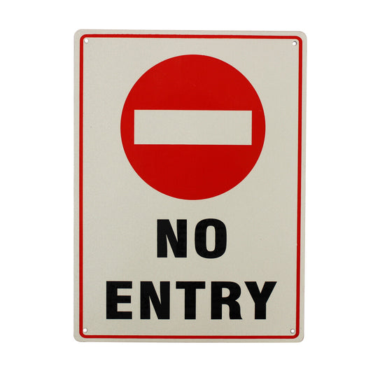 Warning Notice No Entry Sign 200x300mm Metal Waterproof Traffic Safe Driver