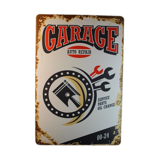 Tin Sign Carace Auto Repair Sprint Drink Bar Whisky Rustic Look