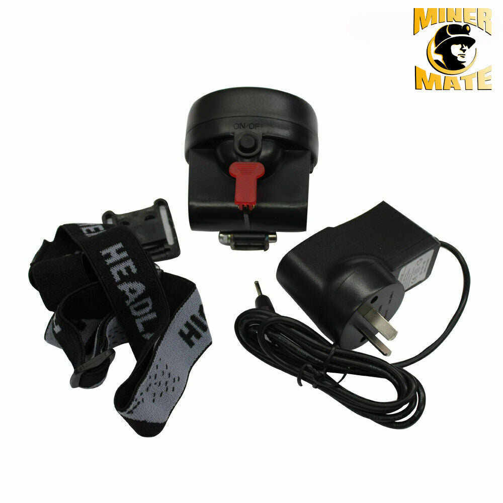 3500lx 1w Miner Torch Cordless Light Mining Cap Lamp Led Head Hunt Safety