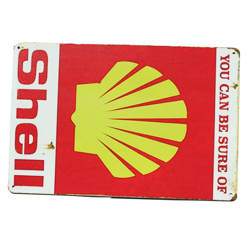 Tin Sign You Can Be Sure Of Shell Motor Spirit Retail Store Shop Metal 200x300mm