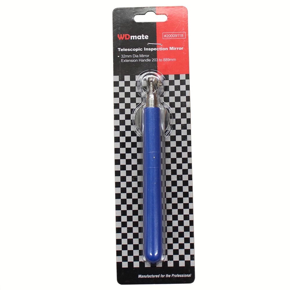 Telescopic Inspection Mirror 32mm Round Ss Handle Extendable 210-900mm Car Garage