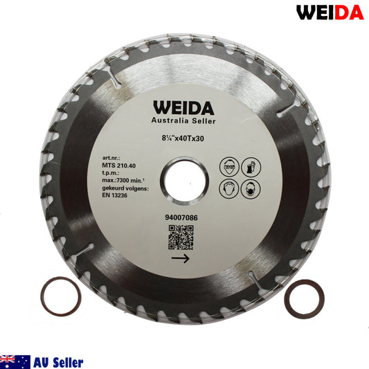 210mm Wood Circular Saw Blade Cutting Disc 8-1/4” 40t Bore 30/25.4mm 2.5mm K