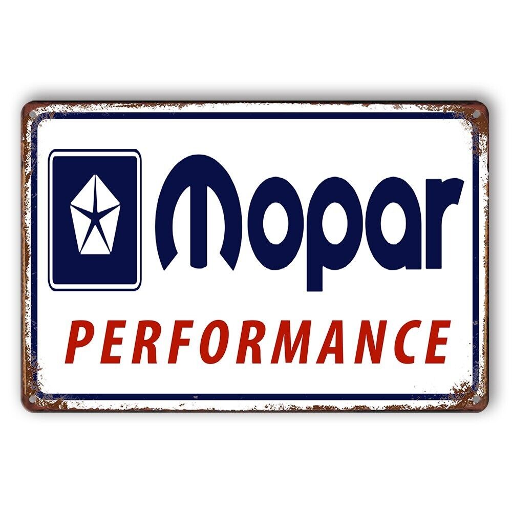 Tin Sign Mopar Performance Chrysler Garage Rustic Look Decorative