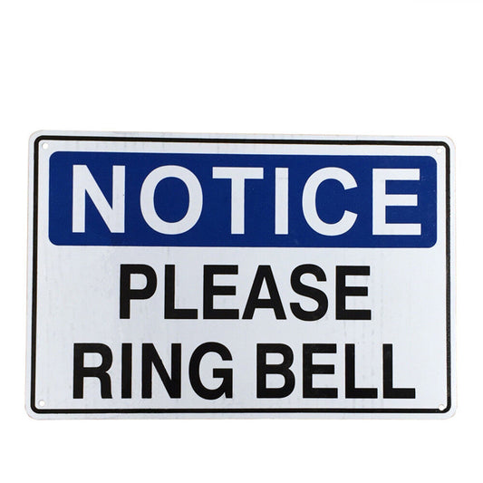 Notice Warning Sign Please Ring Bell 200x300mm Private Property Home Metal Safe