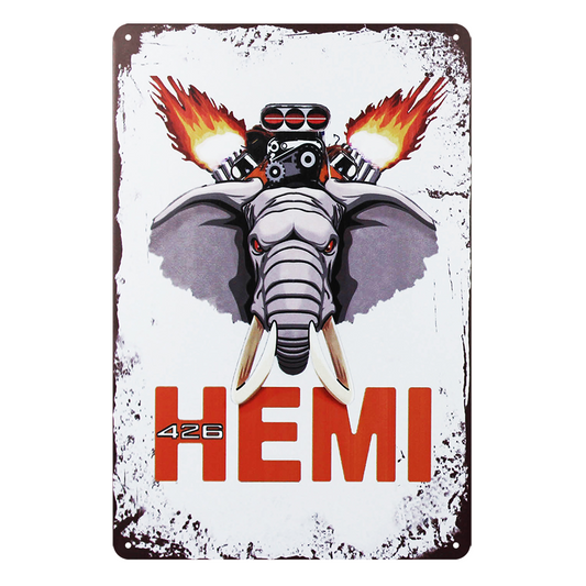 Hemi 426 Mopar Rustic Metal Sign Vintage Tin Decorative Bar