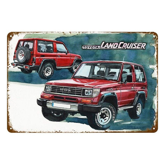 Tin Metal Sign Toyota Landcruiser 20x30cm Rustic Look Vintage