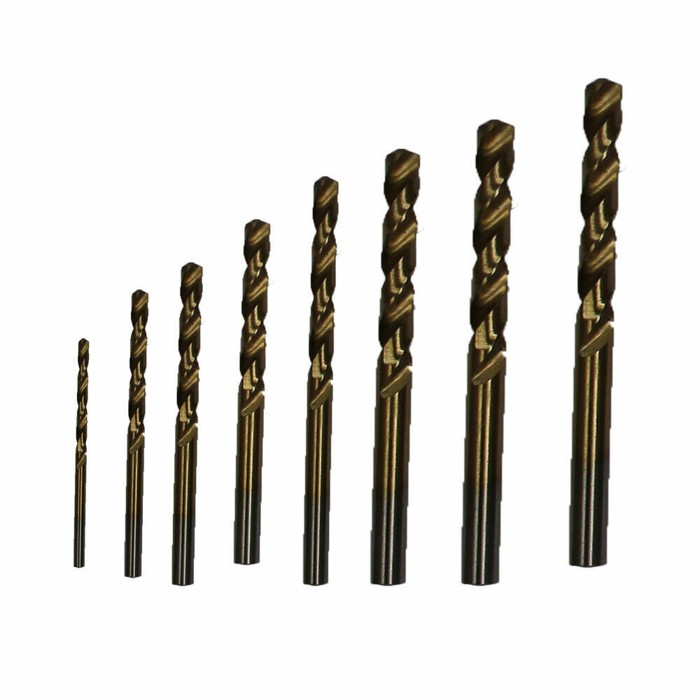 Titanium Coated Hss Twist Drill Set 3-10mm 8pcs Metric High Speed Steel Pro Qual
