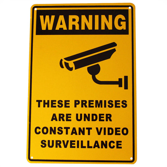 Security Sign Warning Camera Cctv 200x300mm Metal Under 24h Surveillance Signage