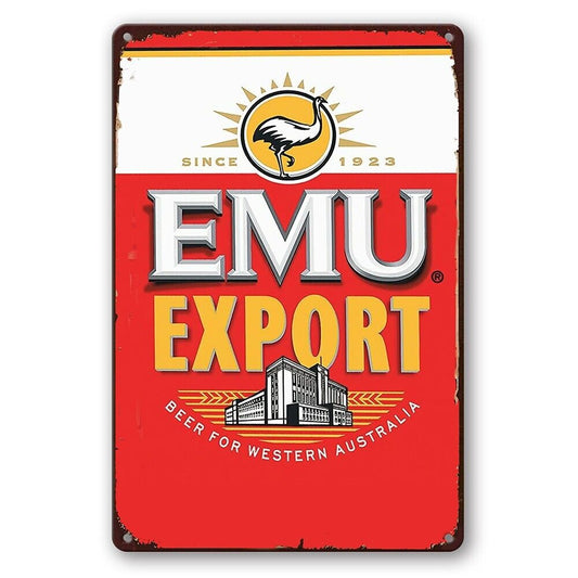 Tin Sign Beer Emu Export For Western Austrlia Rustic Look Decorative
