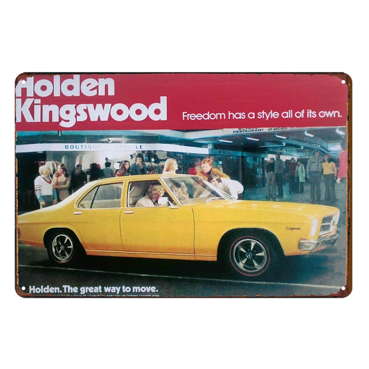 2x Holden Kingswood Car Rustic Metal Sign Vintage Tin Shed Garage Bar Man Cave