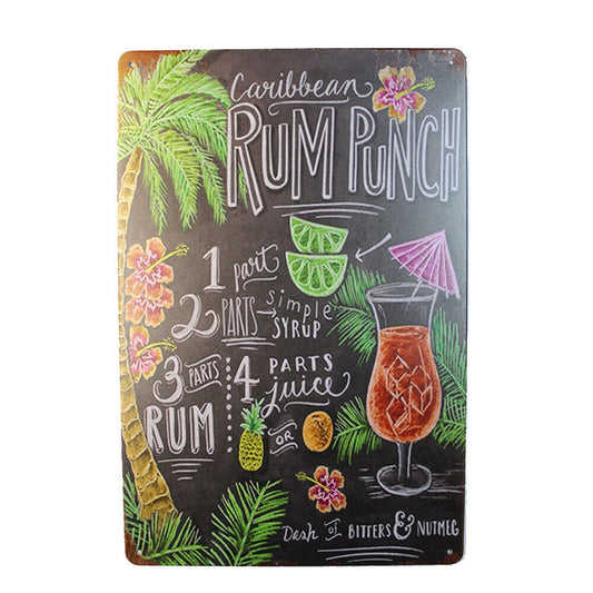 Tin Sign  Rumpunch Sprint Drink Bar Whisky Rustic Look
