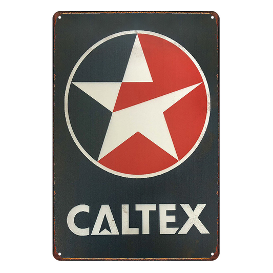 Caltex Motol Oil Auto Rustic Metal Sign Vintage Tin Decorative Bar
