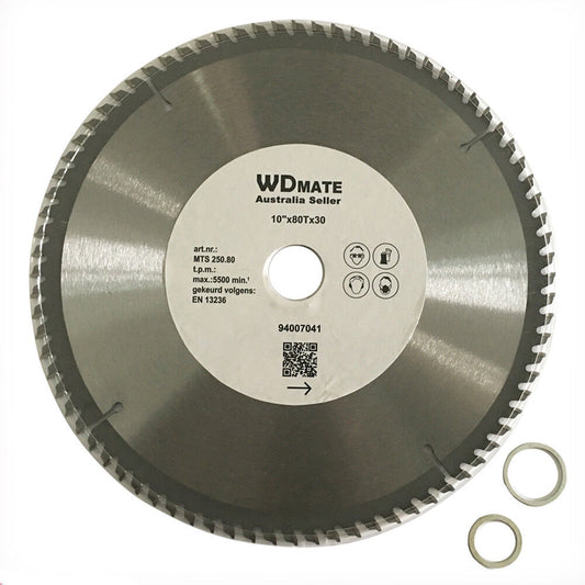 250mm 80t Alloy Plastic Circular Saw Blade Cutting Disc 2.0mm 10″ Tcg 30/25.4mm