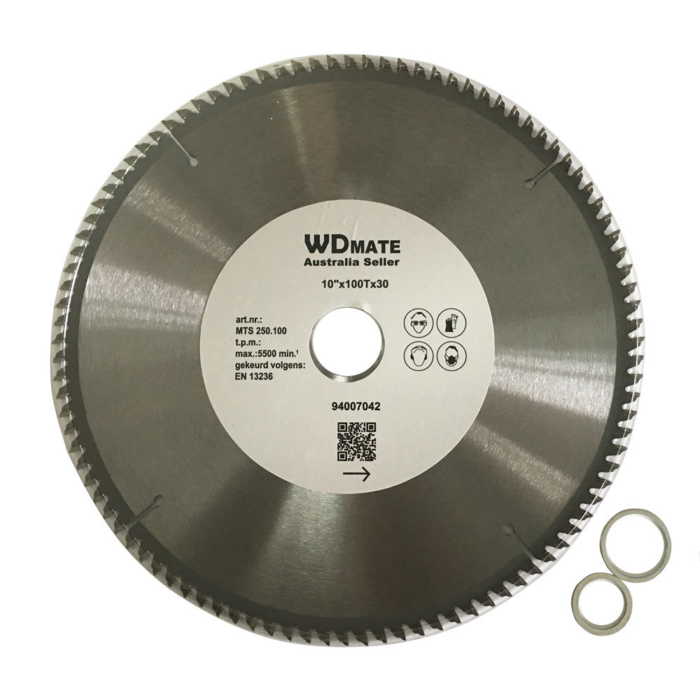 250mm Aluminum Plastic Circular Saw Blade Saw Cutting Disc 100t 10″ 30/25.4tct