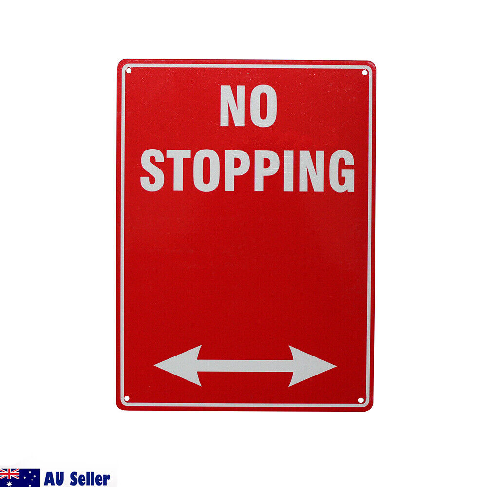 Warning Notice No Stopping Sign 200x300mm Metal Traffic Safety  Al Waterproof