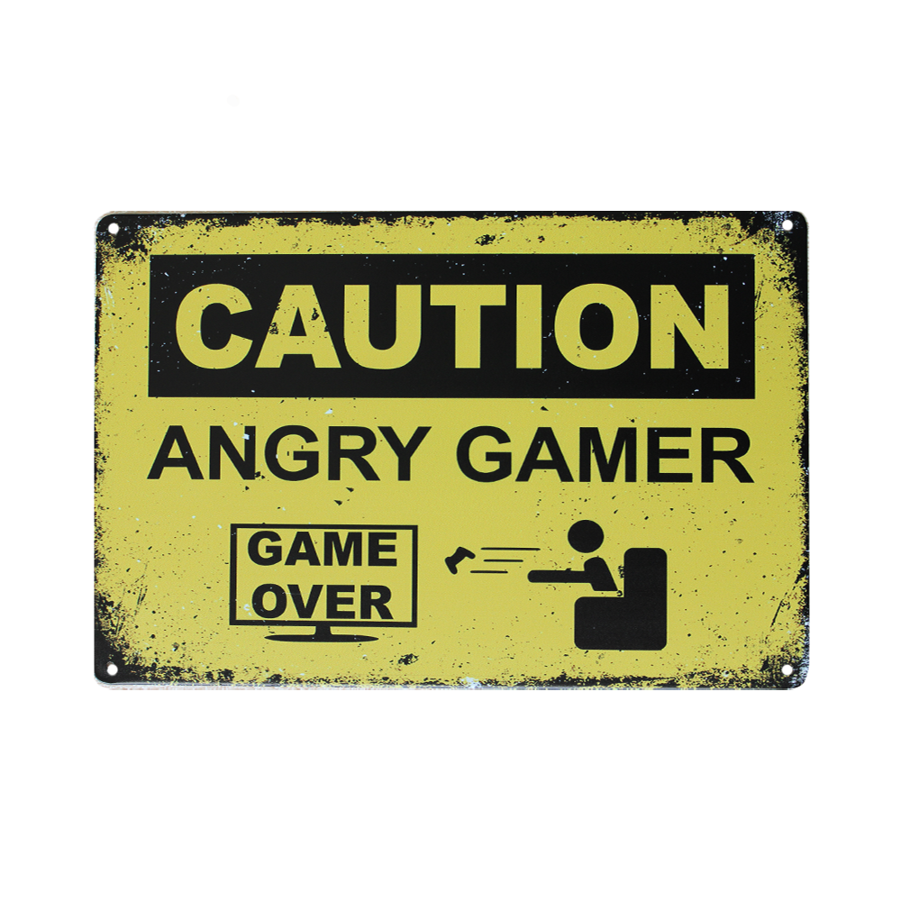 Tin Sign Caution Angry Camer Metal Tin Sign Vintage Retro Bar Man Cave 200x300mm