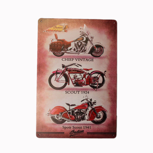 Tin Sign Chief Vintage Scout 1924 Sprint Drink Bar Whisky Rustic Look