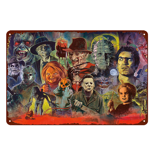 Horror Movies Post Rustic Metal Sign Vintage Tin Decorative Bar