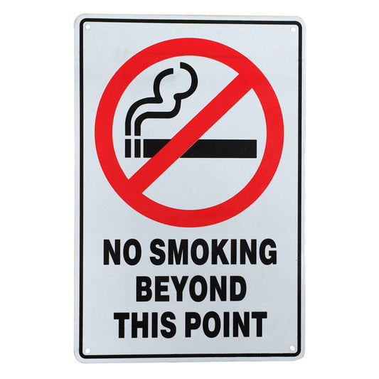 Warning Safety Sign No Smoking Beyond This Point Notice 200x300mm Metal Health