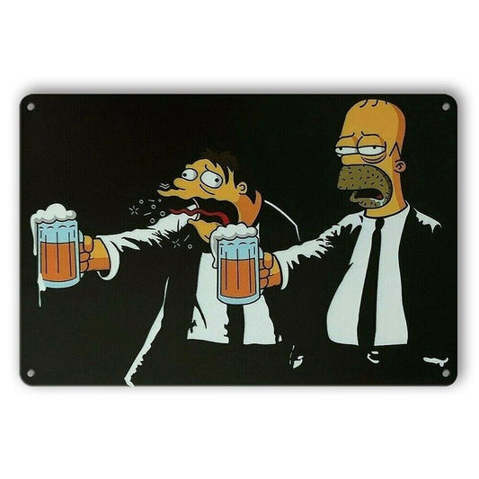 Tin Sign Homer Simpson Beer Drink Beer Cheers Rustic Look Decorative Wall