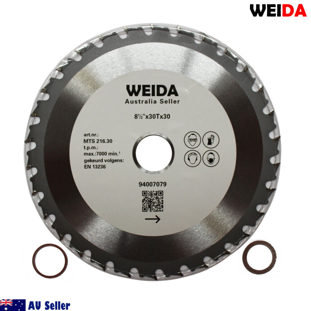 216mm Wood Circular Saw Blade Cutting Disc 8-1/2” 30t Bore 30/25.4/22.23mm